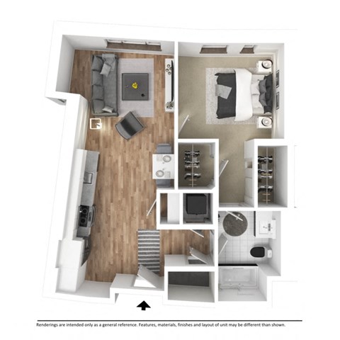 Junior 1 Bedroom Floor Plan - B1